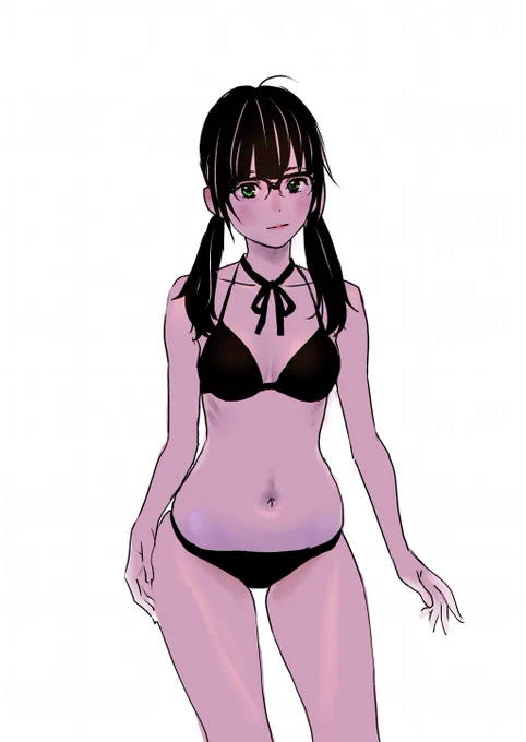 「す、好きな色、黒って言ってたから」
#バイト先の仲いいグループでプールに行ったら地味な眼鏡ちゃんが黒ビキニ着てきたし 