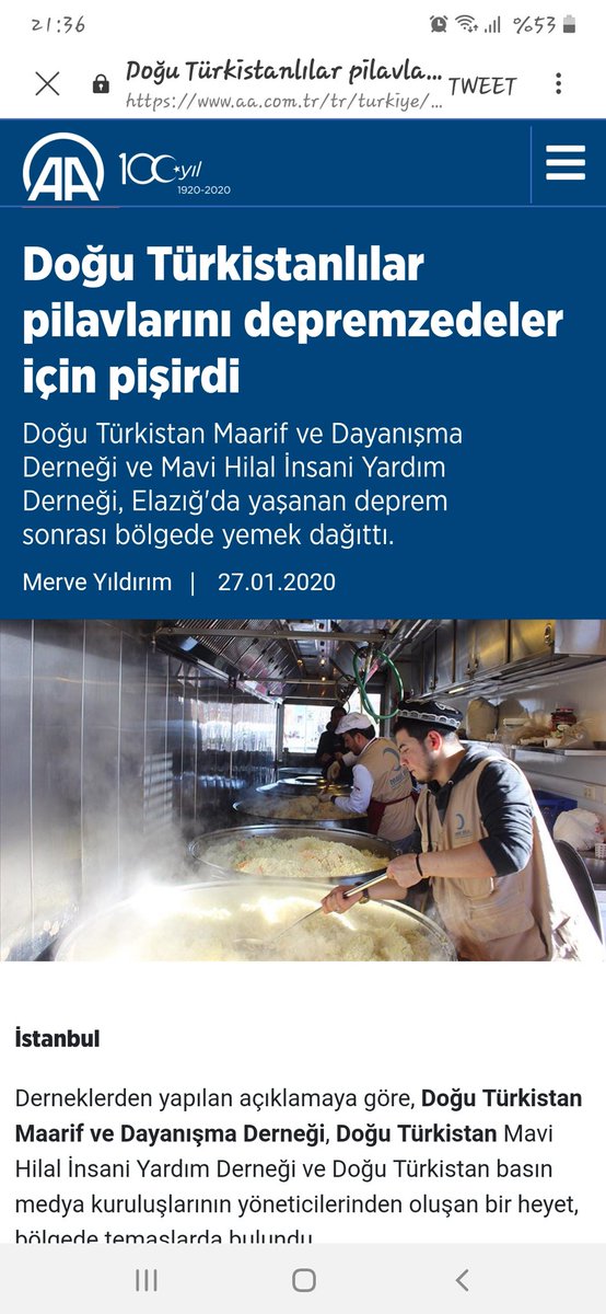 Kendi dertlerini unutup yardima koşan kardeşlerimiz hakkınızı helal edin çünkü bu ülke sizin orda yaşadığınız zulum icin bisey yapmadi, yapamadi degil yapmadi!!! Güçlüden yana oldu Çin zulmunu gormezden geldi.. #depremElazig #DoguTurkistan