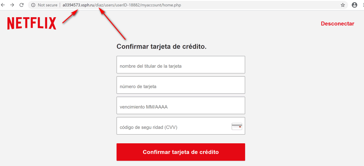 MalwareInt's tweet photo. Netflix phishing in-the-wild hosted on a0394573[.xsph.]ru targeting Spanish-speaker

Do you remember when at the beginning of 2018 we alert about... https://t.co/IfEX24wdBP

#MALINT, #CRIPRO &amp; #CADINT are private services of MalwareIntelligence Threat Analysis &amp; Intel Platform. https://t.co/qheN7tra35