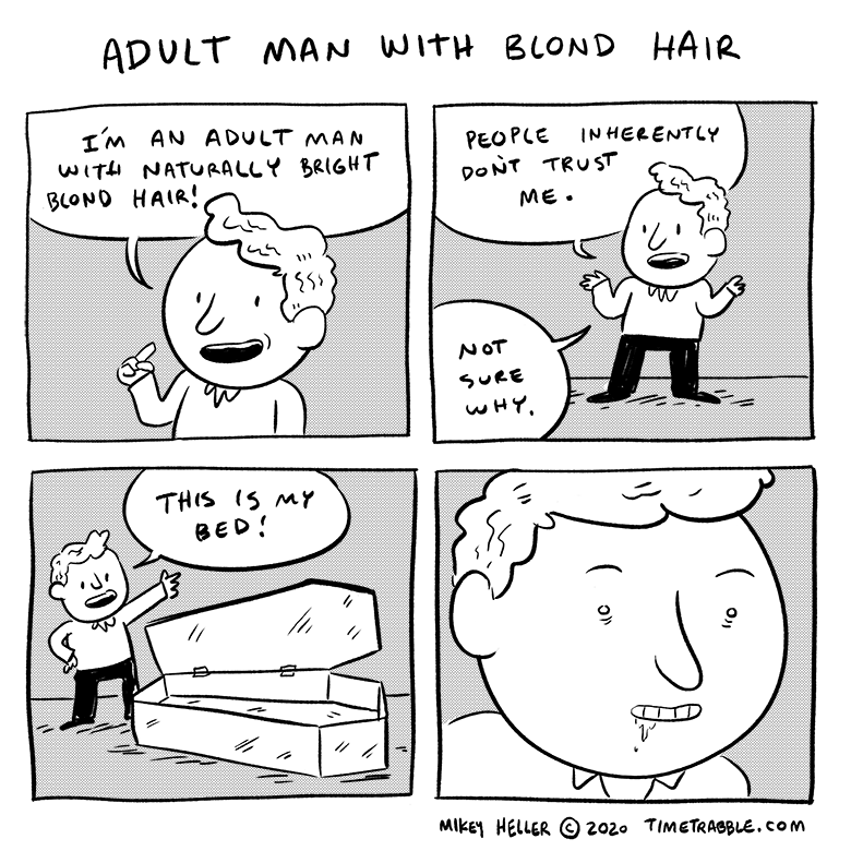 i drew a comic about an adult man with blond hair 