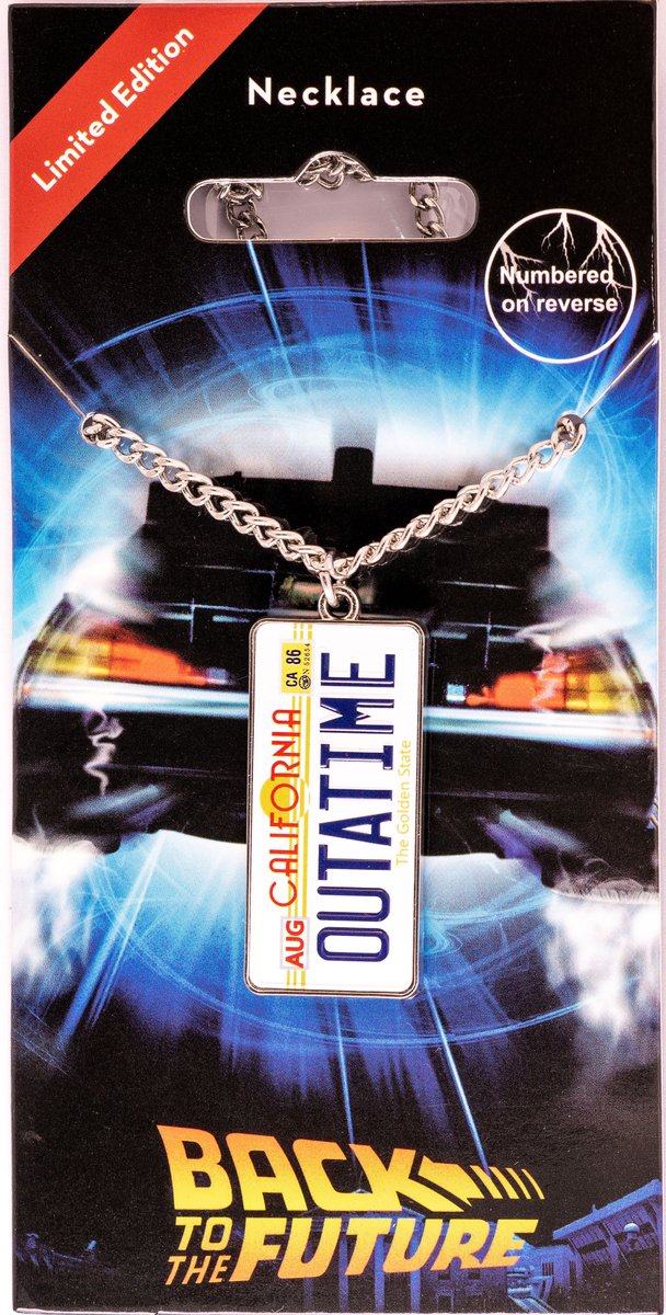 BacktotheFuture's tweet image. Back in stock and ready to ship! Add these #BacktotheFuture Limited Edition individually-numbered necklaces to your collection today! BacktotheFuture.store/category_s/205…