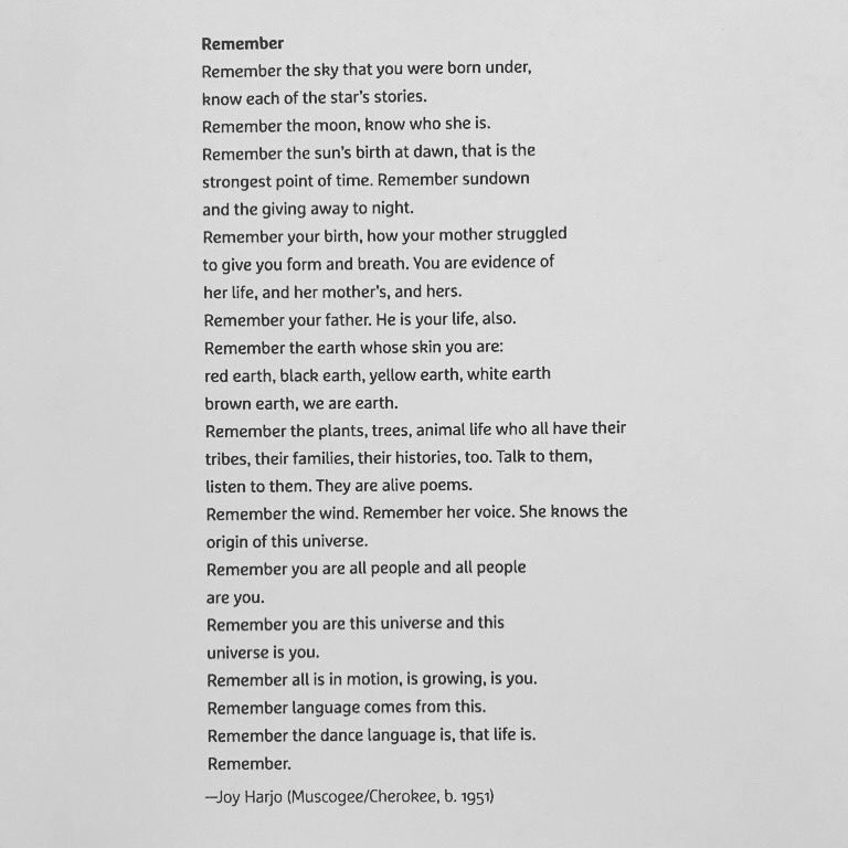 MadeleineBesson's tweet image. “Remember” poem by Joy Harjo. Hope this helps you and warms your heart today and all days. 😘🌹✨