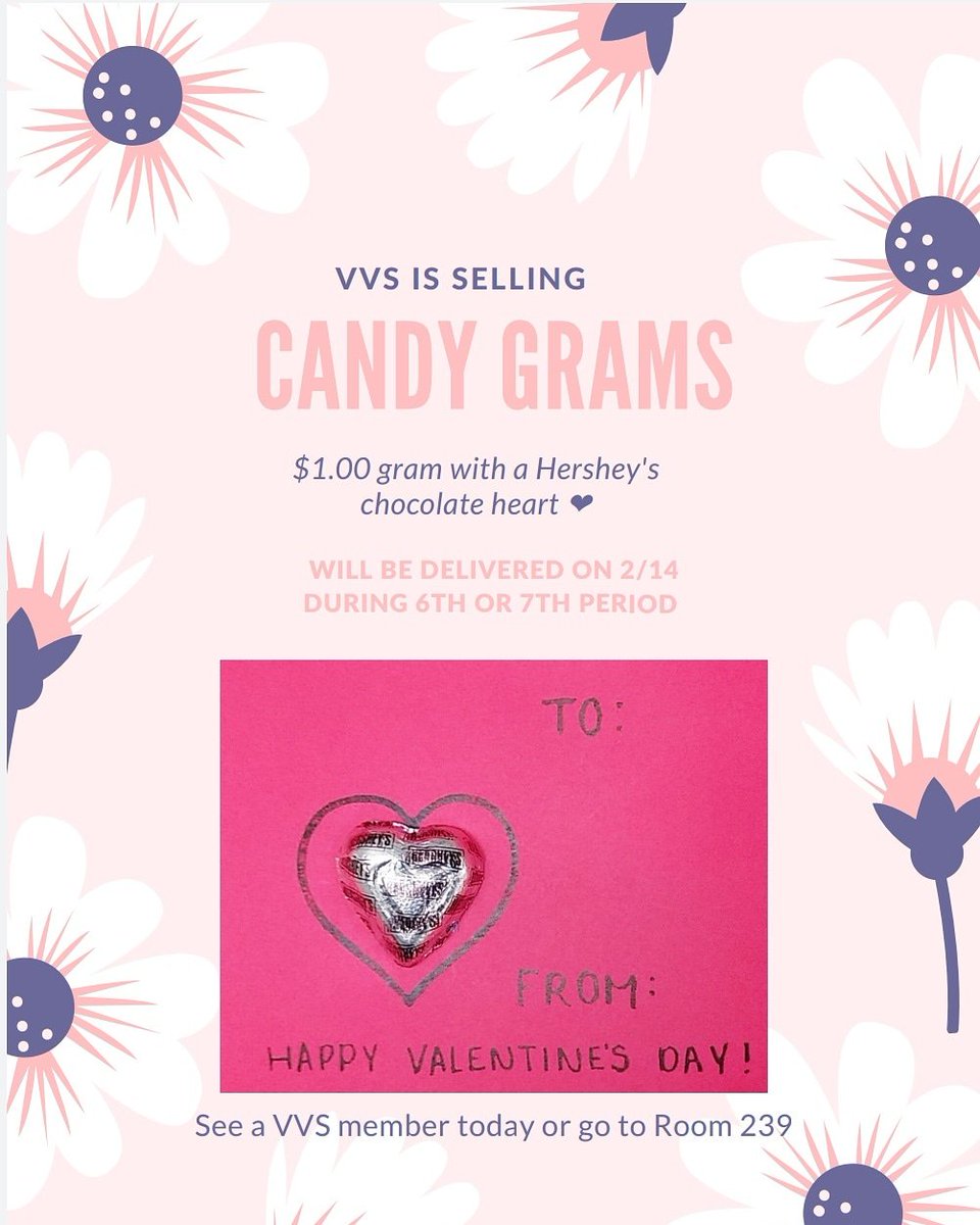 Buy your Valentine themed Candy Gram from a VVS member! ❤ #candygram #vvs #vikingscholars