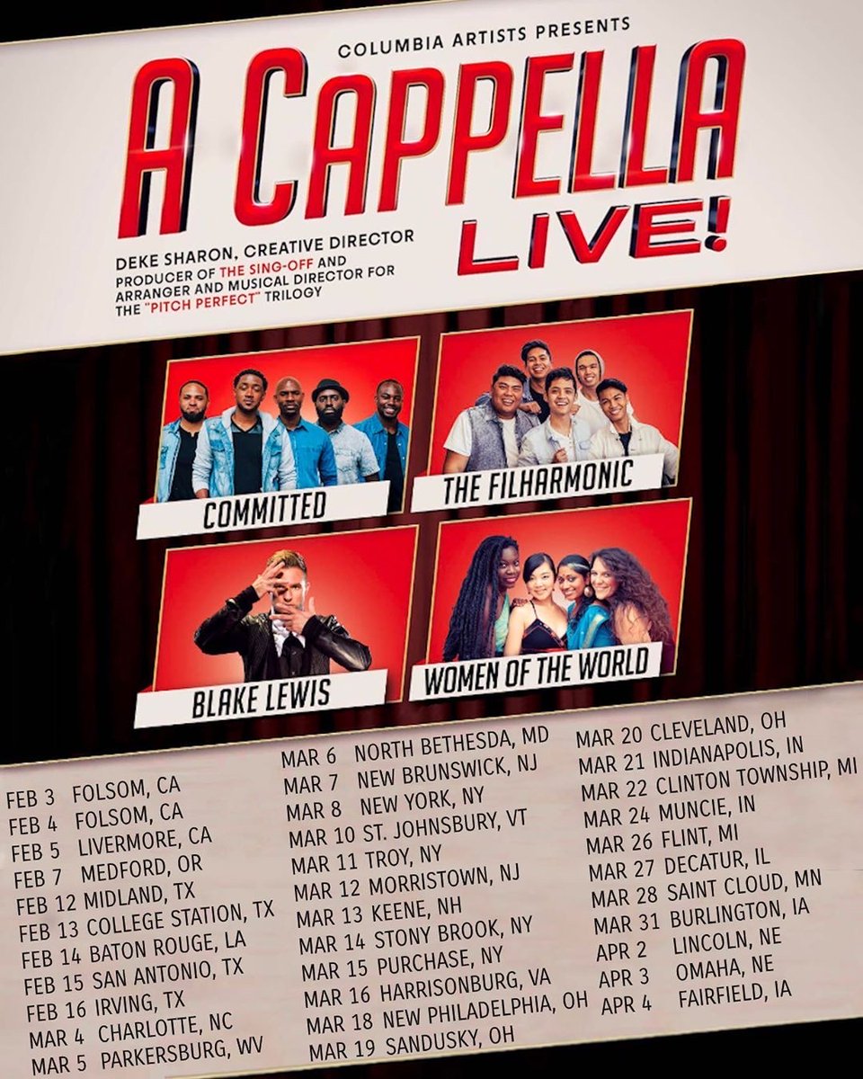 In a week, we start the A Capella Live! Tour. Do you have your tickets yet?
•
All the dates are on our new website now! Check out the committedsings.com/live and stay tuned for more updates.