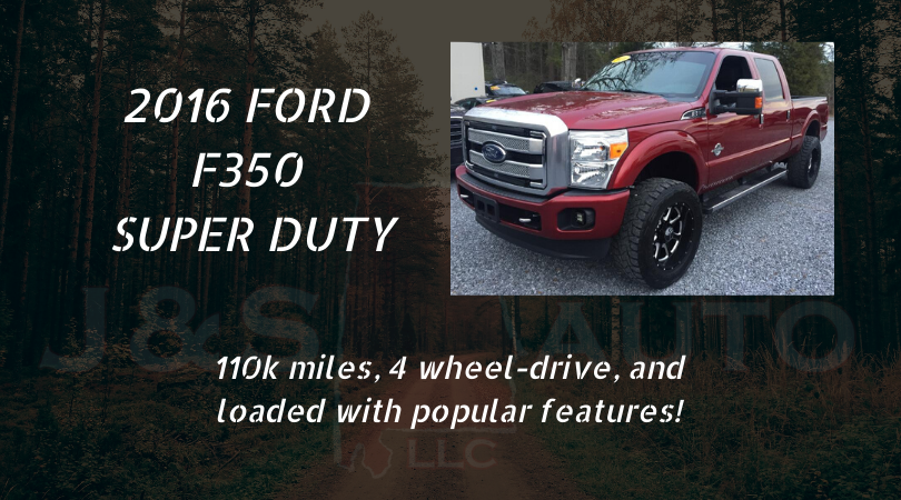JSAutoLLC's tweet photo. The 2016 FORD F350 SUPER DUTY is a great ride with tons of popular features. View the full list of features and more at https://t.co/Sqljdzvbys
-
-
-
#ShelbyAL #LincolnAL #LinevilleAL #JasperAL #FultondaleAL https://t.co/46oesh6M0L