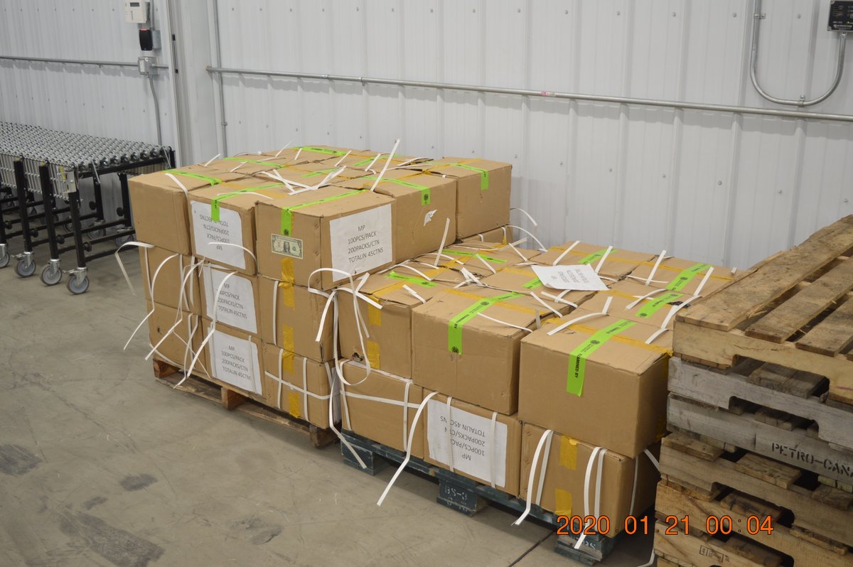 CBP's tweet image. ICYMI: CBP officers discovered $900,000 in counterfeit US currency in a commercial rail shipment in International Falls, MN. The counterfeit currency was seized and will be turned over to @SecretService. Details: bit.ly/37ta6kA