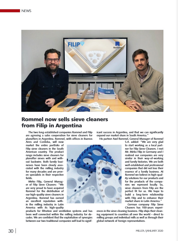 RommelARG's tweet photo. Nuestro nuevo acuerdo de cooperación de ventas con FILIP Sieve Cleaners fue publicado en el último número de Miller Magazine >https://t.co/vdYYMaoZsq https://t.co/kvpcGvQXDm