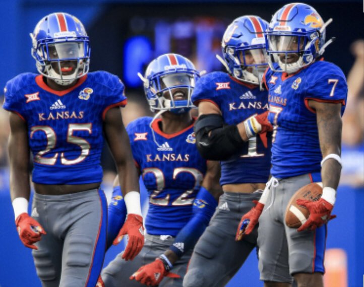 nickadimora's tweet photo. Excited to receive my first D1 scholarship offer today from the University of Kansas. #rockchalk #Kufball. 💙❤️ https://t.co/7uwS8QtDhU