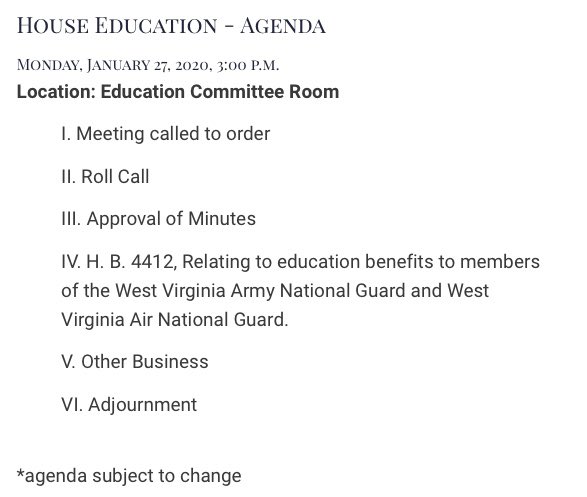 AGENDA- Jan 27th, 2020 3:00PM