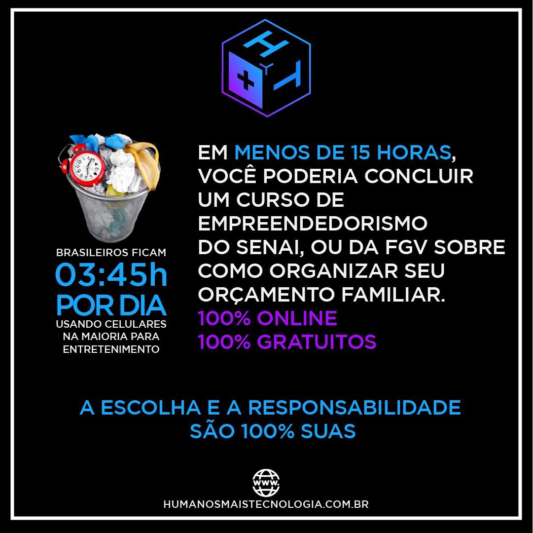 hmaistec's tweet photo. O recado é rápido, mas importante. Diversão é importante, mas não se venda por lixo. Faça algo de útil para você mesmo...ou não reclame depois.

#humanosmaistecnologia https://t.co/T55WxgltAf