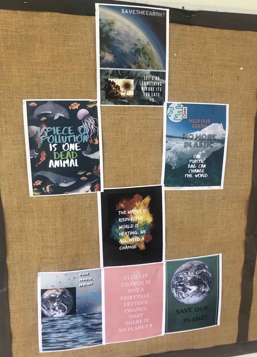 BevansJoel's tweet photo. Grade 5 students have been busy preparing their Model UN simulation. School is decorated in preparation for 2 days of thinking about our #ClimateCrisis - Sts. take on the role of a delegate from a country and then work together to create new ways of halting #ClimateChange #MUN https://t.co/VHbHswN1y3