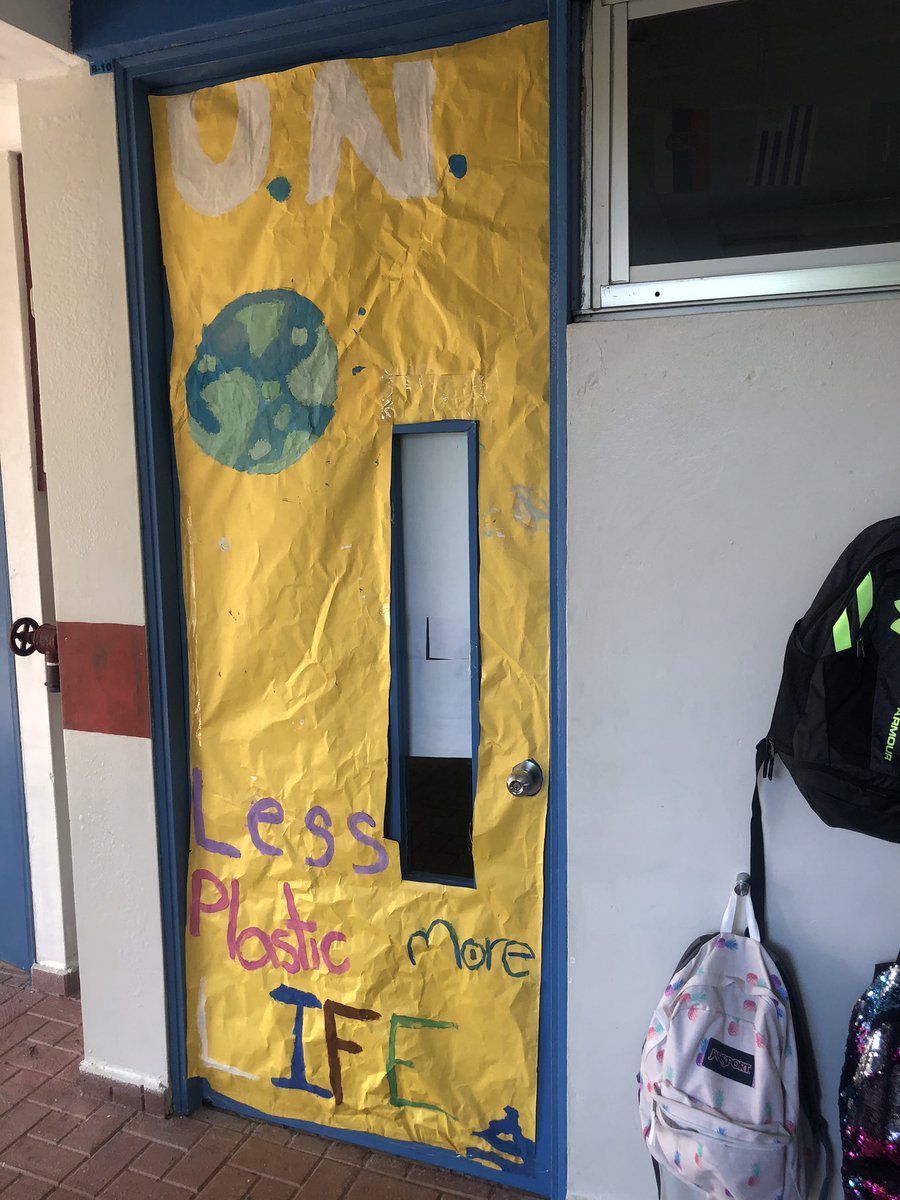 BevansJoel's tweet photo. Grade 5 students have been busy preparing their Model UN simulation. School is decorated in preparation for 2 days of thinking about our #ClimateCrisis - Sts. take on the role of a delegate from a country and then work together to create new ways of halting #ClimateChange #MUN https://t.co/VHbHswN1y3