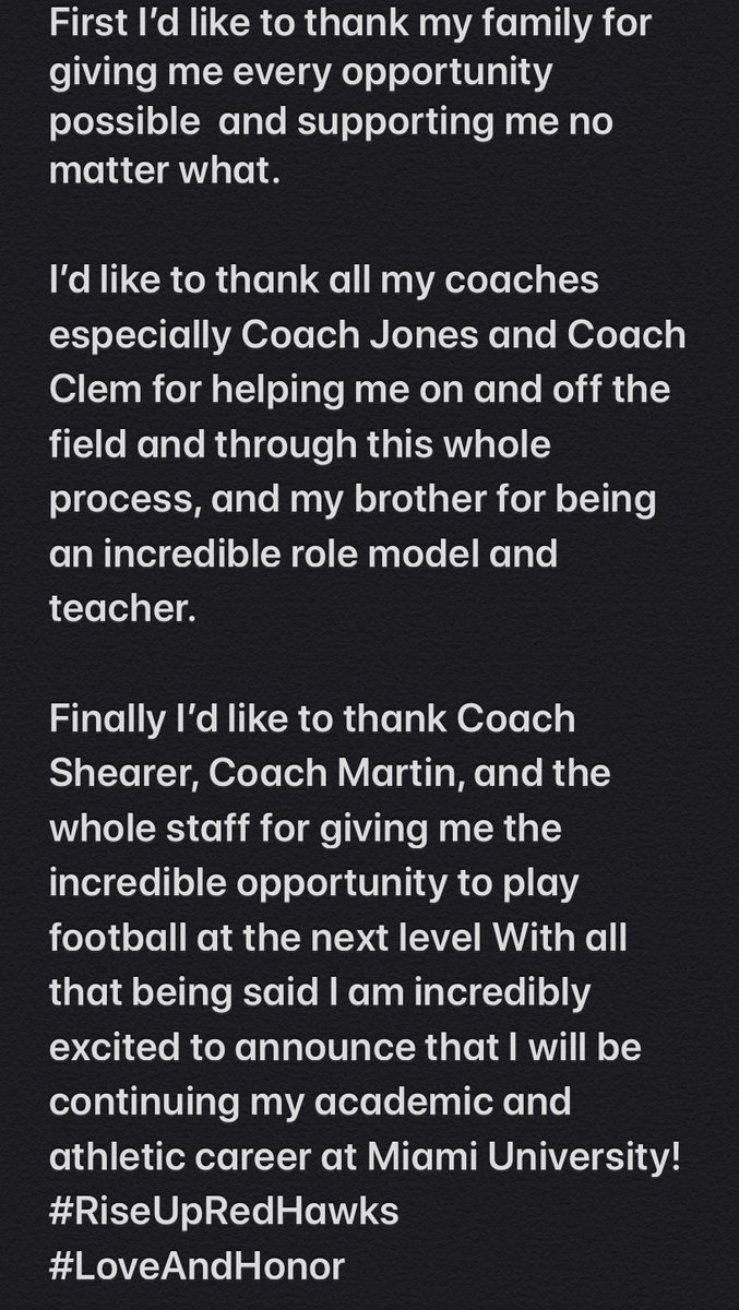 alec1bevelhimer's tweet photo. Committed #RiseUpRedHawks  @MiamiOHFootball @CoachDShearer https://t.co/8qFYkhnpWJ