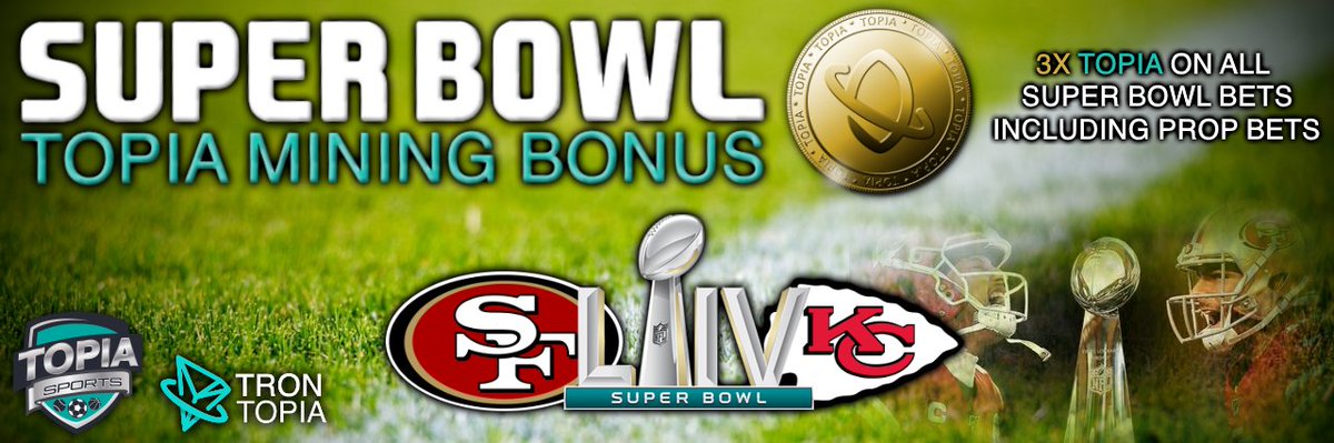 💥💥💥💥💥💥💥
🏈  SUPER BOWL 🏈 
⛏️Mining BONUS💰
💥💥💥💥💥💥💥

3⃣❎TOPIA on ALL SUPER BOWL BETS🍀

🏀sports.trontopia.co

💡Info: t.me/TopiaNetwork

#TopiaNetwork #sportsbet #sports #ETH #BTC #TRON #BitTorrent $TRX $BTT 
<a href="/casinobitcoin/">Monster Byte</a> @Tronfoundation <a href="/justinsuntron/">H.E. Justin Sun 👨‍🚀 🌞</a>