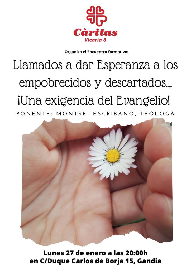 ValenciaCaritas's tweet photo. 🎒 #MomentoCáritas @Monescri nos acompaña esta tarde en #Gandia para animarnos a "dar esperanza a las personas empobrecidas generando espacios y abriendo procesos, practicando la revolución política del amor y la esperanza"🍀 https://t.co/8xKkzOsa7B