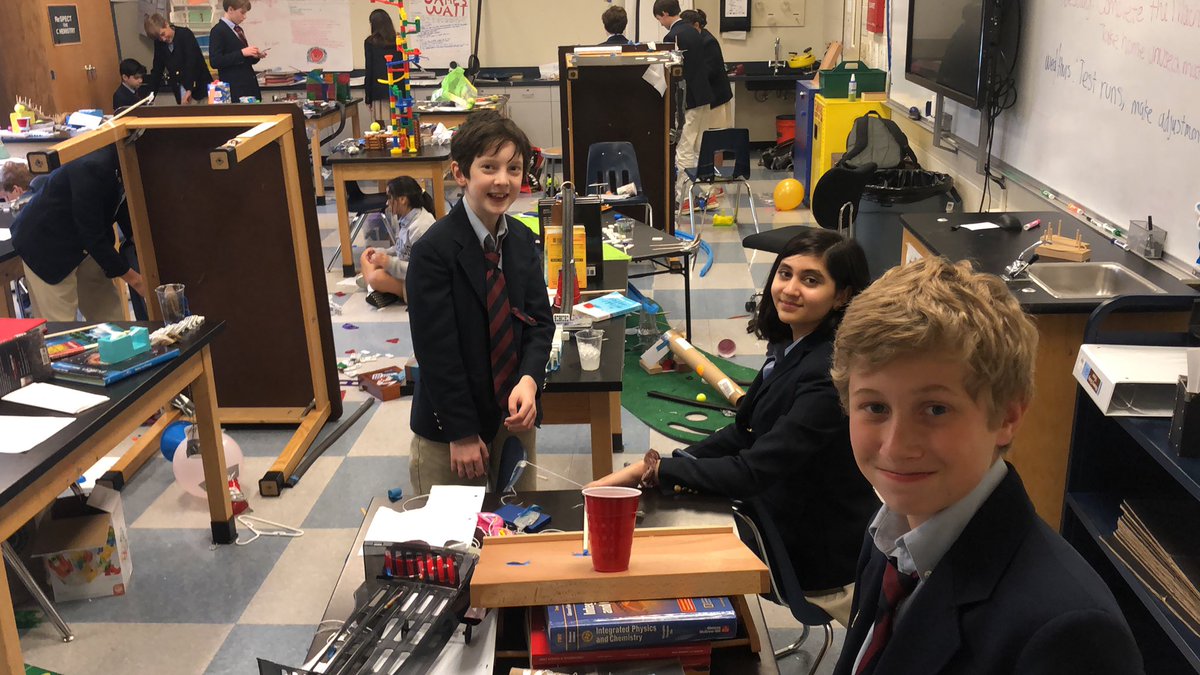 mrbertha's tweet photo. @SFESHouston 7th graders learning and having fun with Rube-Goldberg and “failure after failure after failure!” https://t.co/cawZ4wNcT9