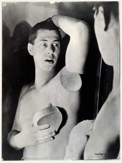The Art of Album Covers. .'Humanly Impossible' - Self-portrait by Bauhaus artist Herbert Bayer, 1932.Bauhaus-Archive..Used by Tanit on Can An Actor Bleed, released 1983.
