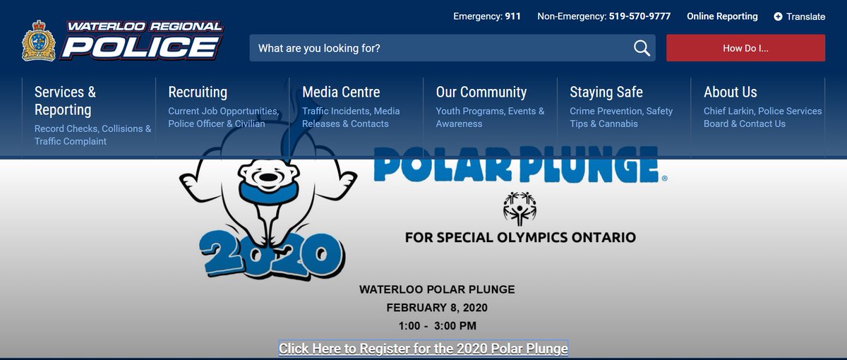 Get freezin' for a reason! It's Polar Plunge time!!  Details and to register at polarplunge.ca  
<a href="/SOOntario/">Special Olympics Ontario</a> <a href="/WRPSToday/">Waterloo Regional Police</a> <a href="/AleiaAlly/">Aleia</a>  <a href="/Rogerstv20/">Rogers tv</a>
 
Click the link for more info: 
rogerstv.com/media?lid=237&…