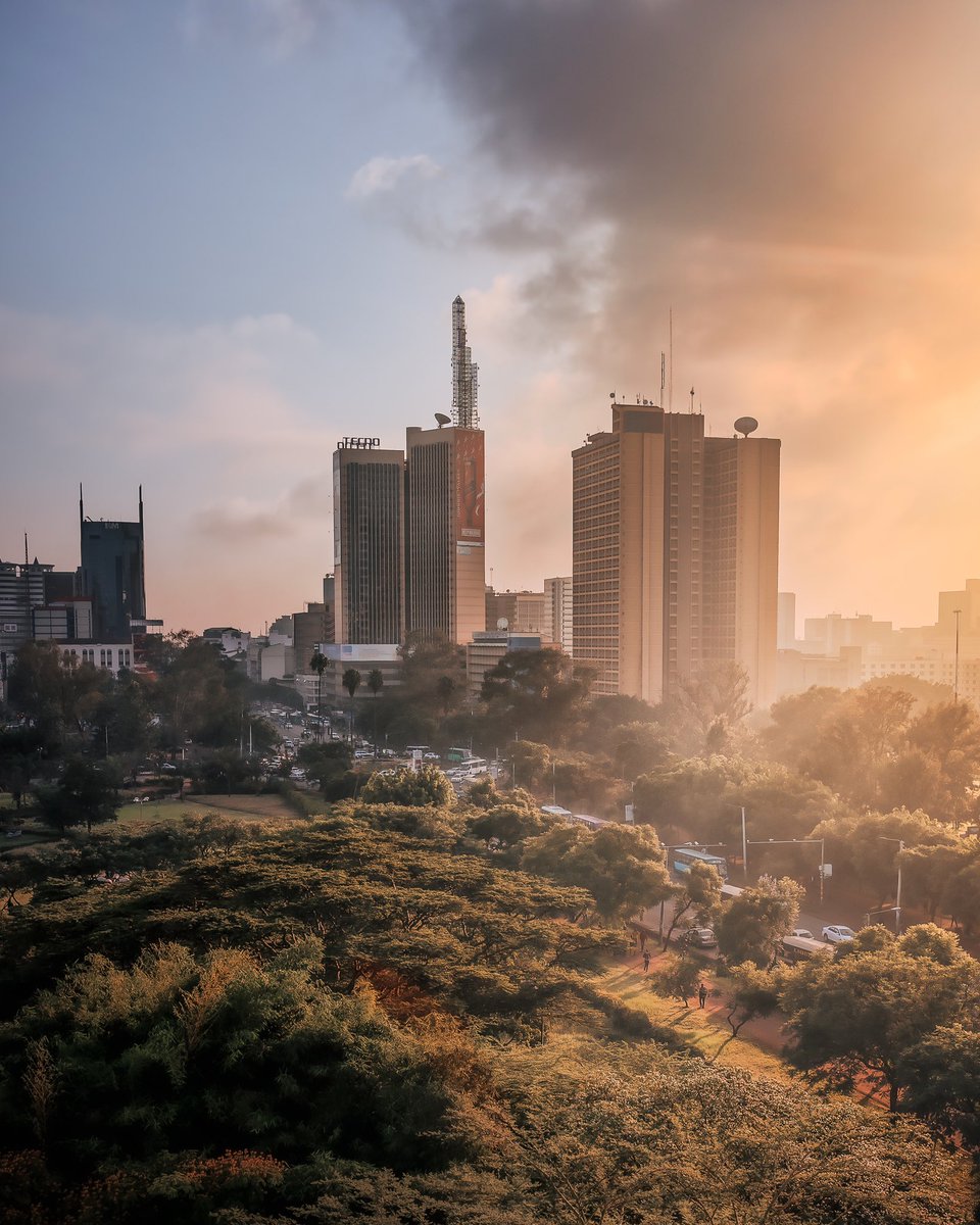 CBD sunrise... The green city under the sun? #Nairobi #MagicalKenya #ThisIsMyKenya