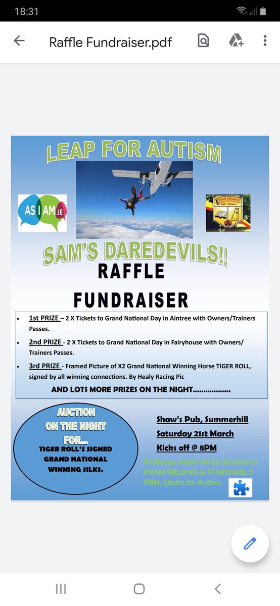 Please support this facebook.com/pg/samsdaredev…
All proceeds go to @AsIAmIreland and St Michaels ASD Unit Trim. Our little man, Sam, and others benefit hugely from both.
Ticket details to follow...