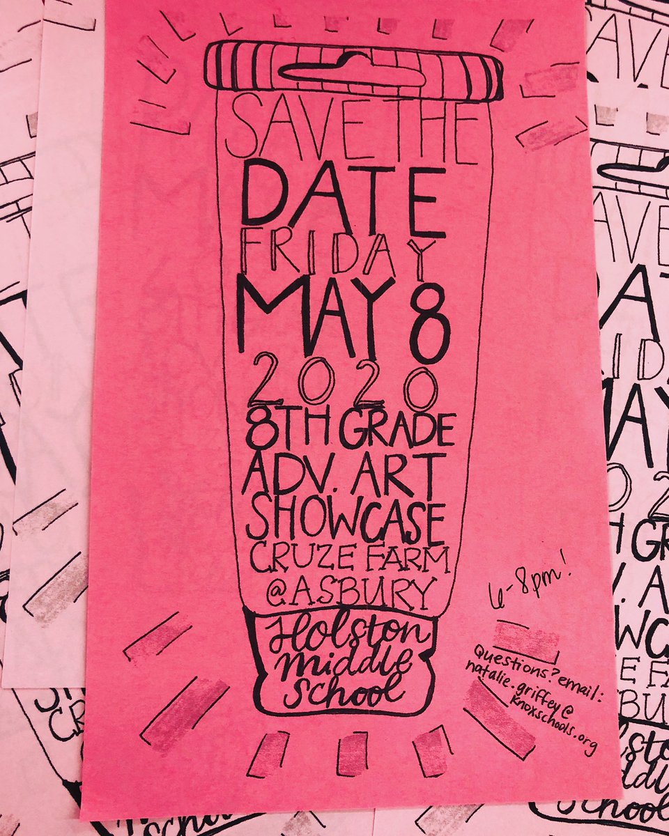 griffey_art's tweet photo. Save the date!! Come see my kiddos work Friday May 8th from 6-8 @ Cruze Farm Asbury!!!! https://t.co/rfKxYAFRm5