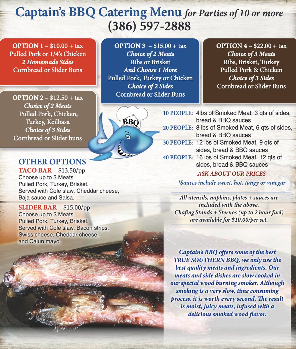 Will you be hosting the Big Game? Let us cater it,  so you can enjoy yourself! Call us to order now: 386-597-2888