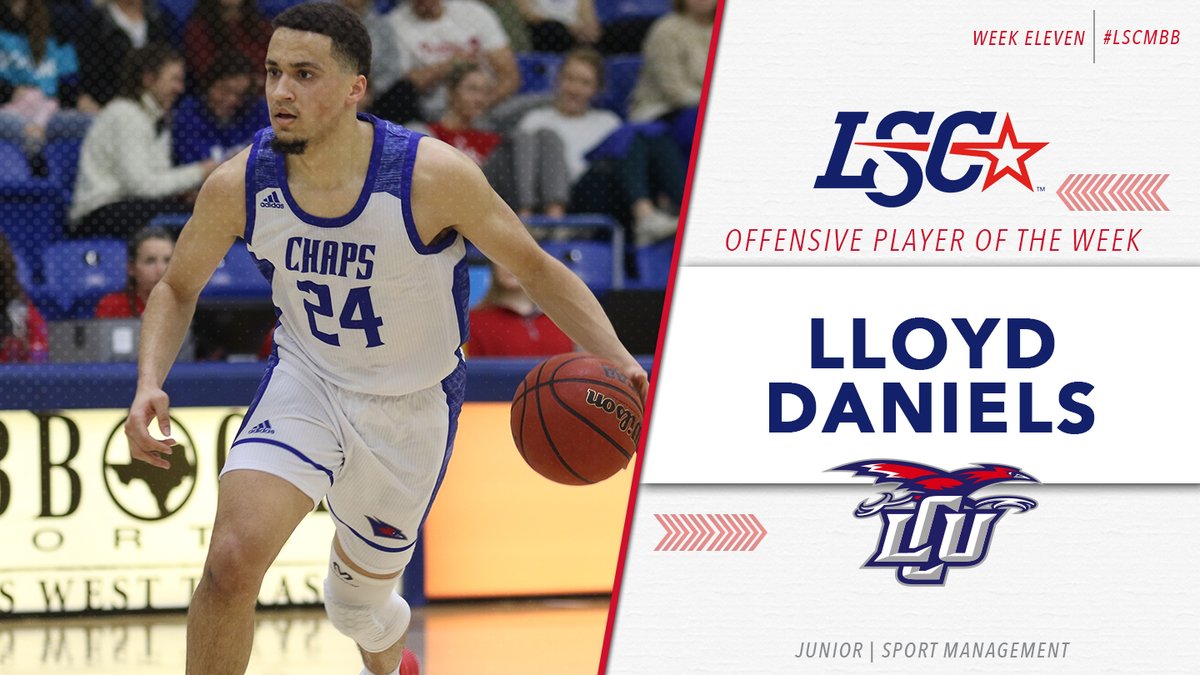 LoneStarConf's tweet photo. #LSCmbb Offensive Player of the Week: @LCUChaps Lloyd Daniels

🔗 - https://t.co/9kNzMjHD3S https://t.co/C6o1UXxh6D