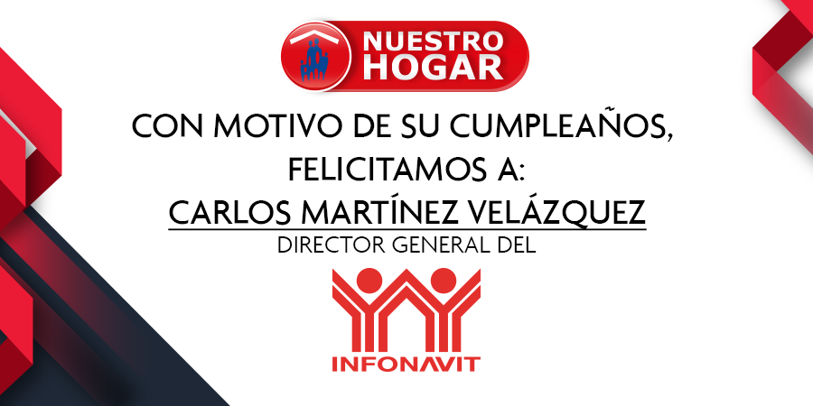 Nuestro_Hogar01's tweet photo. Le deseamos un gran día lleno de abrazos y alegrías, además de los éxitos a @carlosmartinezv, director general del @Infonavit. ¡Muchas felicidades! 🎂🎁🎉 https://t.co/1RPhuviXoD