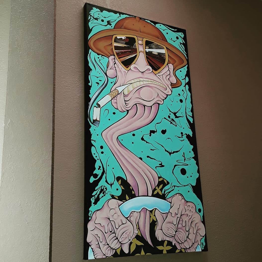 FoolishFool91's tweet photo. 4ft x 2ft Fear and Loathing in Las Vegas
#HunterSThompson #Gonzo #Art #FaberCastell #Krylon #Acrylic #IndianInk #Canvas #Psychedelic #FoolishFool91 #TooWeirdToLiveTooRareToDie https://t.co/d3ERa2RpRJ