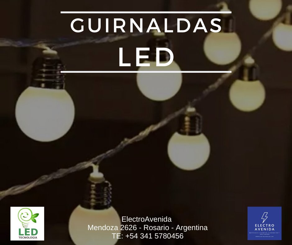 electro_avenida's tweet photo. ✨✨✨ Decorá tus espacios con nuestras Guirnaldas para Luces Led y creá un ambiente de relax!
▪️ Longitud: 5 metros.
▪️ Guirnalda + 10 Lámparas Led $1.950
Consultanos en https://t.co/LCbfx8uowg o visitanos en nuestro local de Rosario ElectroAvenida
#guirnaldasled #iluminacionled https://t.co/iis1n0y3Gd