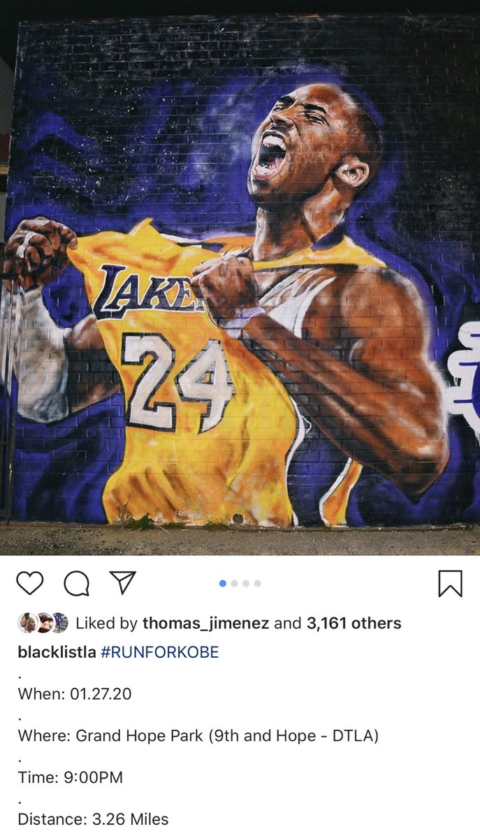 badgalgigi1's tweet photo. #RunforKobe I’ll be here tonight, if you wanna surround yourself with Love stop by tonight, whether you’re a runner or not, they always make you feel Welcome’d 💛💜🏃🏽♀️🏃🏽♂️@_BlacklistLA #blacklistLA https://t.co/wG7WyXHCIU