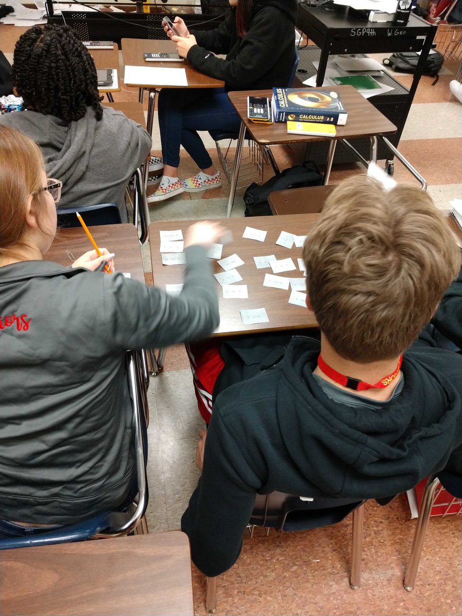 Shoutout to Mr. Purgason at <a href="/SGPHS/">South Grand Prairie</a> for getting out of his comfort zone and using an engaging card matching task for students to practice factoring. #iteachmath