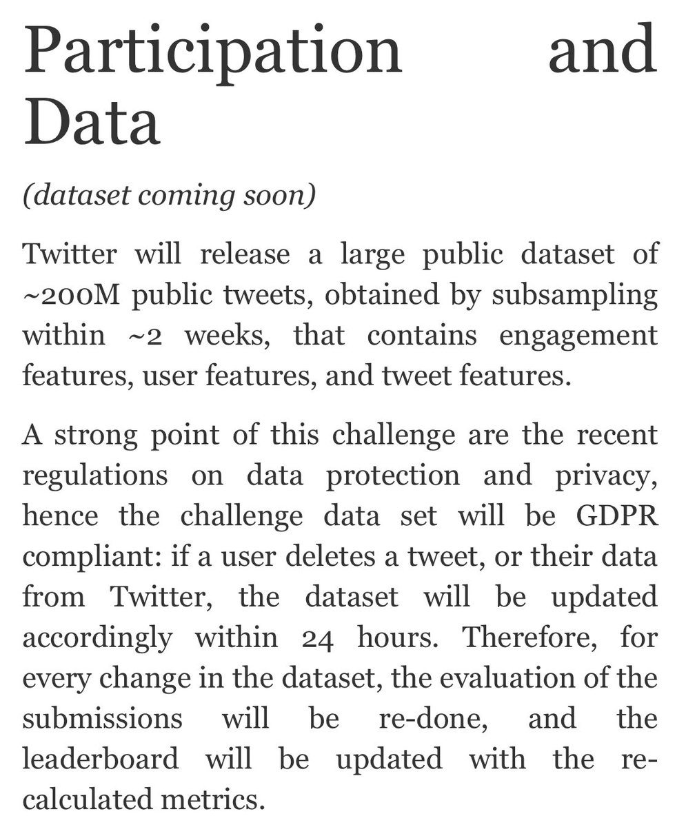 RecSys 2020 challenge: ~200m tweets with daily GDPR scrubbing (recsyschallenge.com/2020/)