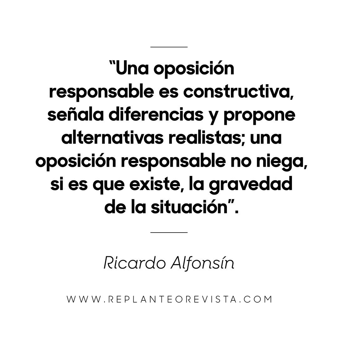 ¿De qué manera actúa la oposición en nuestro país? Lee el artículo completo de ⁦<a href="/RICALFONSIN/">Ricardo Alfonsín</a>⁩ . tinyurl.com/vmh69qv