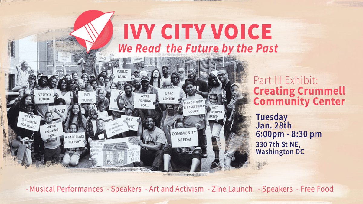 EmpowerDC's tweet photo. TOMORROW-- Join Empower DC, @CrummellSchool , and @dcpl for our third and FINAL exhibit and zine release for the Ivy City Voice at the Northeast Neighborhood Library.

Come find out what our vision is for the Crummell School and Ivy City! https://t.co/do2IzOFcT4