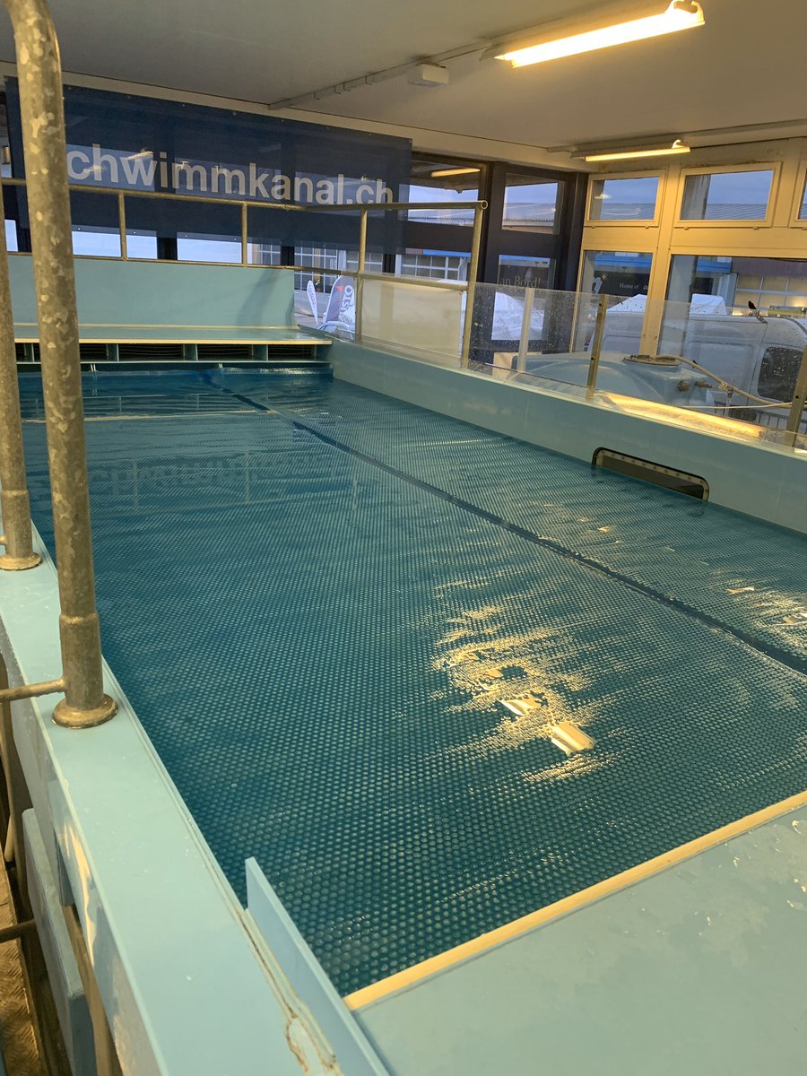 Back with Roy Hinnen in his Schwimmkanal (swimming flume) to evaluate the effect of a wetsuit. we do lactate tests and measure oxygen uptake with Markus Nussbaum. Hand paddles measure propulsive force. Tomorrow I’m the guinea pig…. @huubdesign