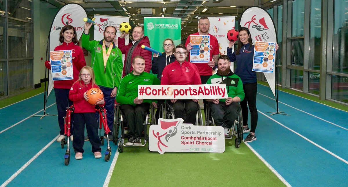 CorkSports's tweet photo. @CorkSports &amp; @SportsAbilityCo Forum are delighted to announce SportsAbility Day 2020 🎊

Cork SportsAbility Day aims to increase awareness of sport &amp; physical activity for people with disabilities 🤗

📅 Sat, 21st March
📍 @MardykeArenaUCC 
⏰ 11am-2pm
ℹ️ https://t.co/sMyvxu5TSf https://t.co/ZYt81z9PFD