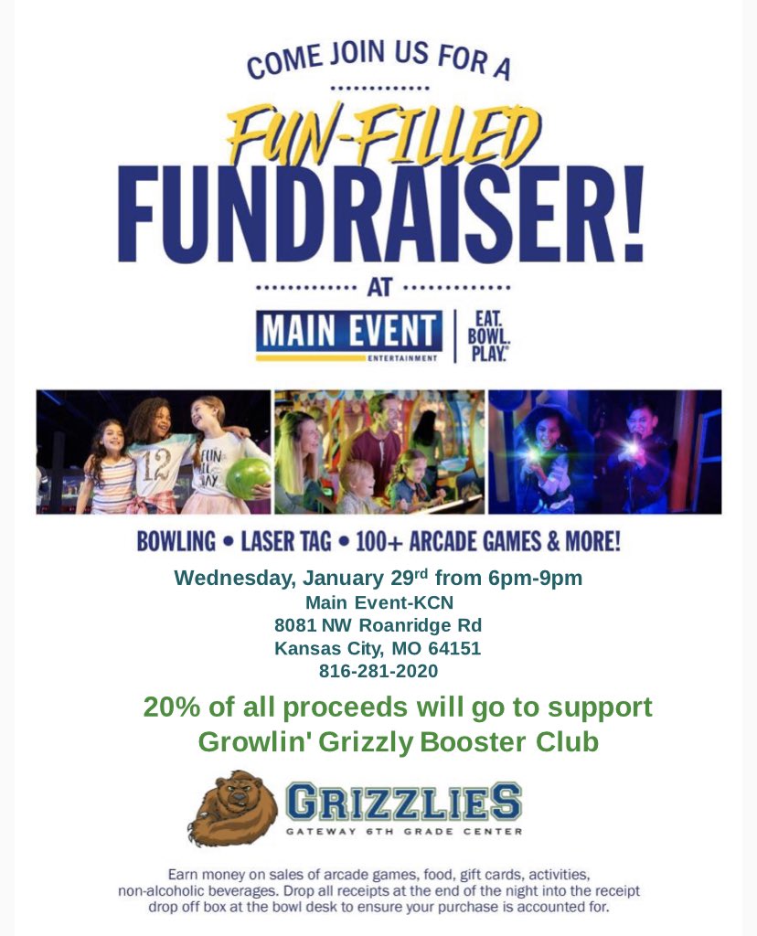 Don’t forget! This Wednesday head over to <a href="/texasroadhouse/">Texas Roadhouse</a> and #MainEvent to support your Grizzlies!