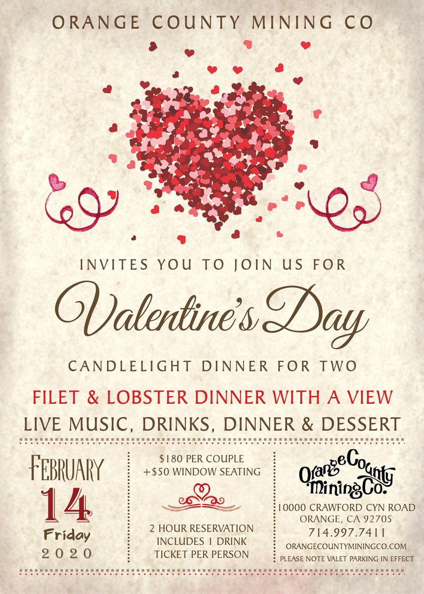 OCMiningCo's tweet photo. VDAY Dinner for 2 #vday2020 https://t.co/tDFvp08pyW