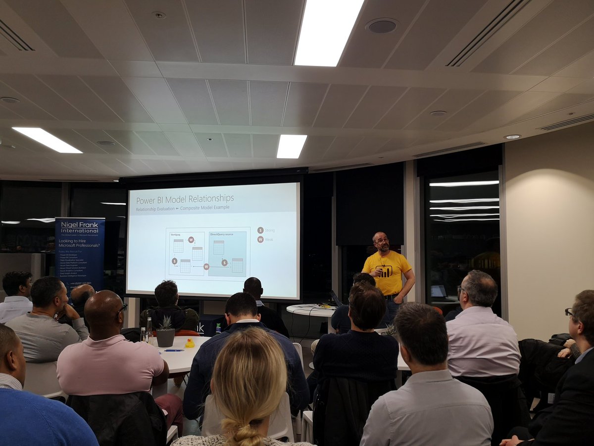 Very informative session on relationships with Peter Myers at @pug_london. It's good to know that some of my working habits have official terminology. Thanks @NigelFrank_BI for supporting this group. #PowerBI #1to1 #ManyTo1 #ManyToMany #London #LearningCanBeFun #Networking