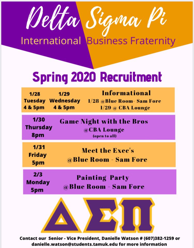 briananicole_15's tweet image. Come and see what we’re all about!! #DeltaSigmaPi #tamuk