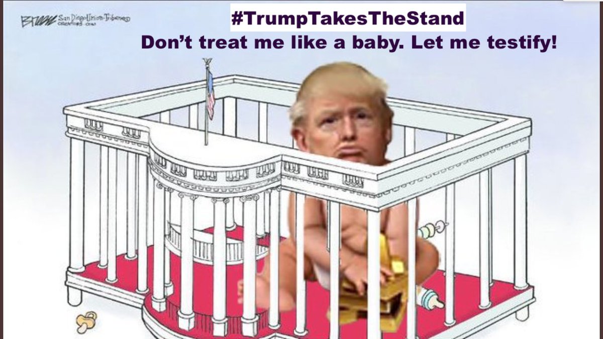 TrumpBabyUS's tweet photo. @mommamia1217 @joncoopertweets @GOP It'd be much appreciated if people w/ lots of followers make #TrumpShouldTestify trend. This point is left mute due us, including the media, dropping it for #Bolton. If he is innocent but GOP won't let him testify.  #LetTrumpTestify #TrumpTakesTheStand https://t.co/AICx1a6Np0