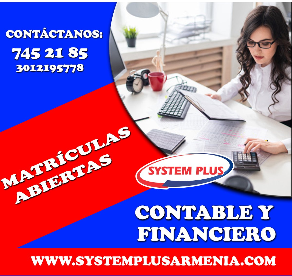 SystemArmenia's tweet photo. System plus te ofrece Técnico Laboral en Contable  Financiero
Matrículate Ya
Animate nno te quedes sin estudiar
Infórmate al Tel: 7452185 ó whatsapp: 3012195778
Dirección: Calle 16-14-11 https://t.co/BX6GSHqYtL