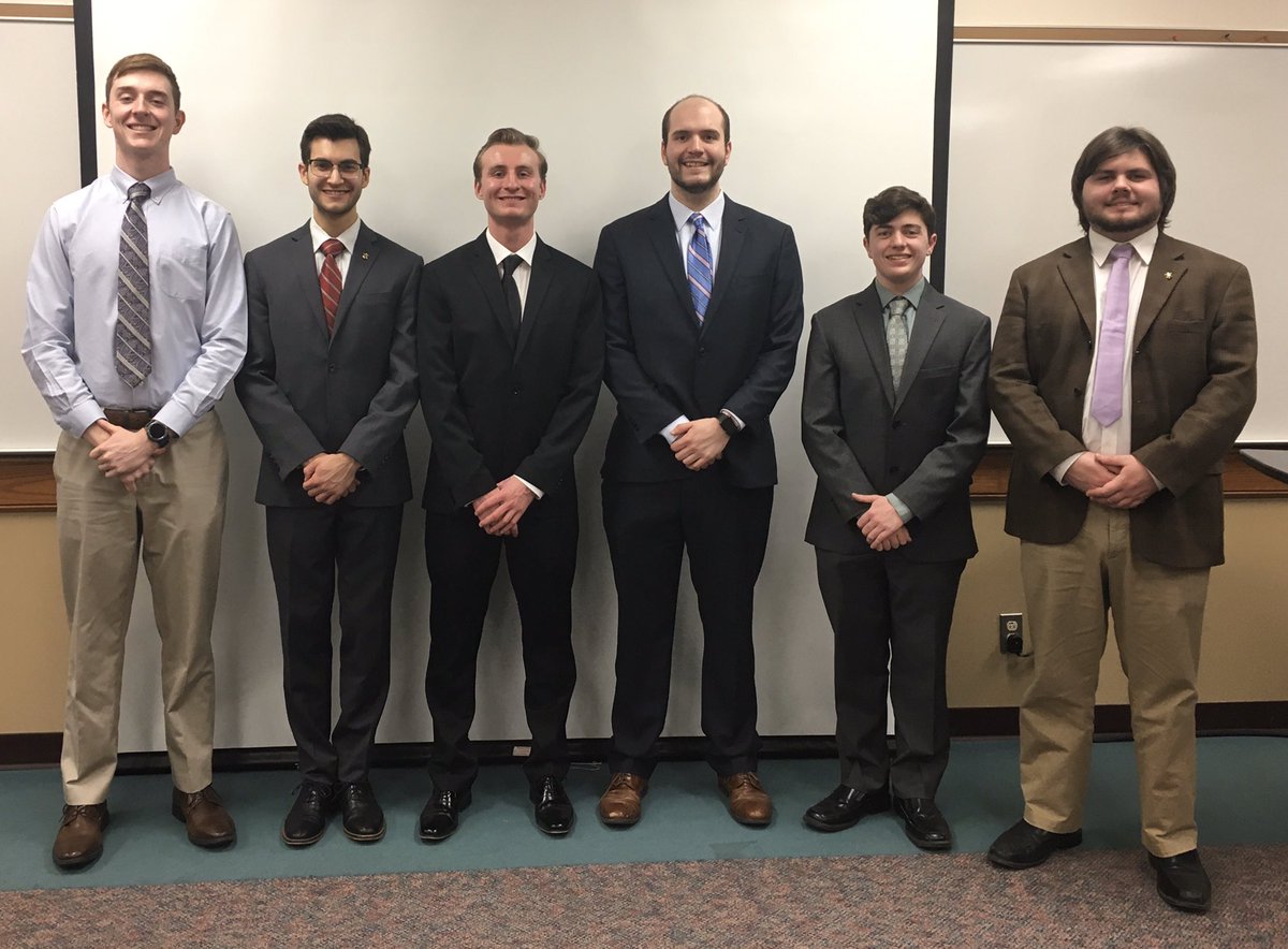 Say hello to our new Executive Board! We have Ian Stabl (President), Brandon Zlotnik (Brotherhood Development &amp; New Member Education), Connor Prusha (Risk Management, Programming, and Housing), Jon Gesin (Recruitment), Daniel Devney (Finance), and Joe Ritchie (Communication)!