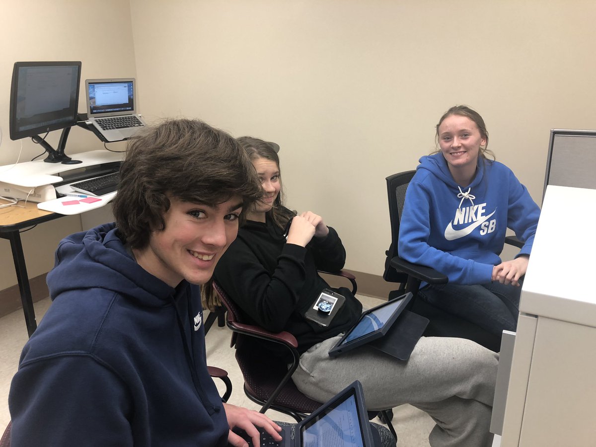 Holding a phone interview with a business partner is one of those skills that high schoolers should get to practice. These three were nervous but they did awesome! #slppantherproud