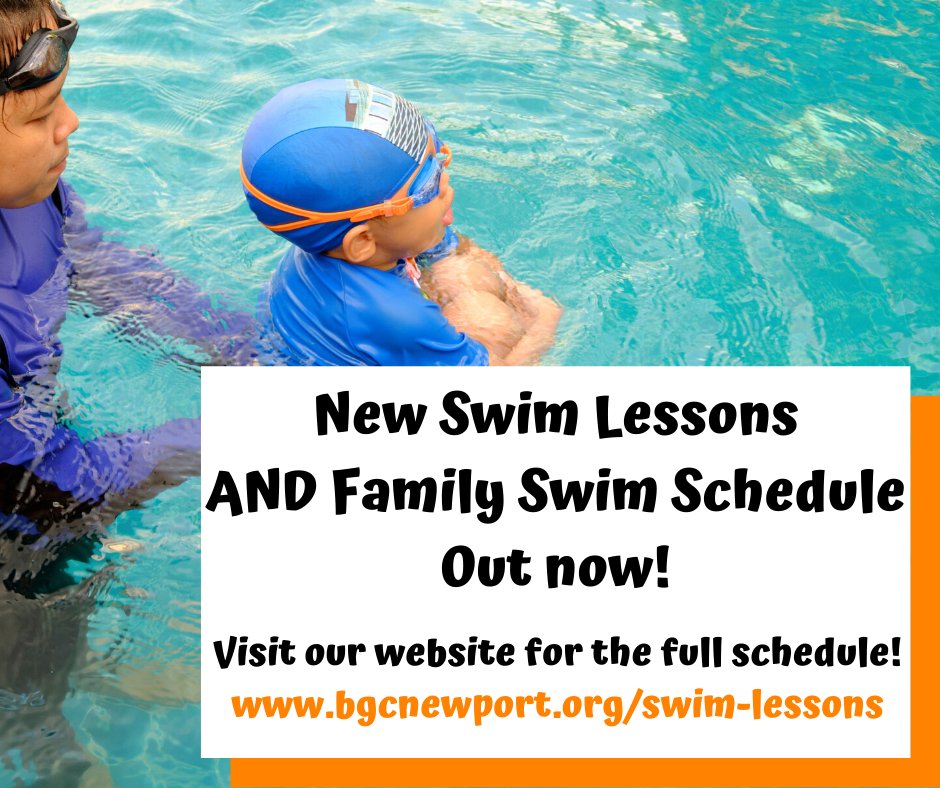 Visit our website (linked below) to see our NEW swim lessons and family swim schedule! Registration begins today🐠
bgcnewport.org/swim-lessons