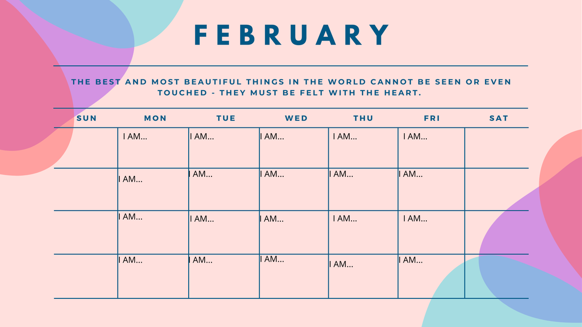 IAMCANDLES_'s tweet photo. Starting this February
 I AM…Candles wants to know how you keep a positive mindset throughout the week!⁠
⁠
By the end of the month if all boxes are filled out, send in your calendar and you will receive a FREE GIFT!⁠
⁠
#Candles #homedecor #love #soywax #zodiac #startup https://t.co/JaXB9JJcQx