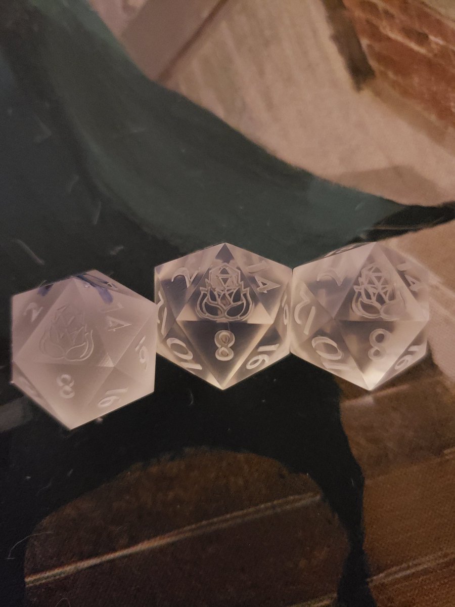 DarkLotusDice's tweet photo. Guess whose masters just came in! I'm so excited to make molds with these puppies and start making my own dice! 
Big thank you to @thebluemimic for creating these pretty dice! https://t.co/p2TpsF9XSu