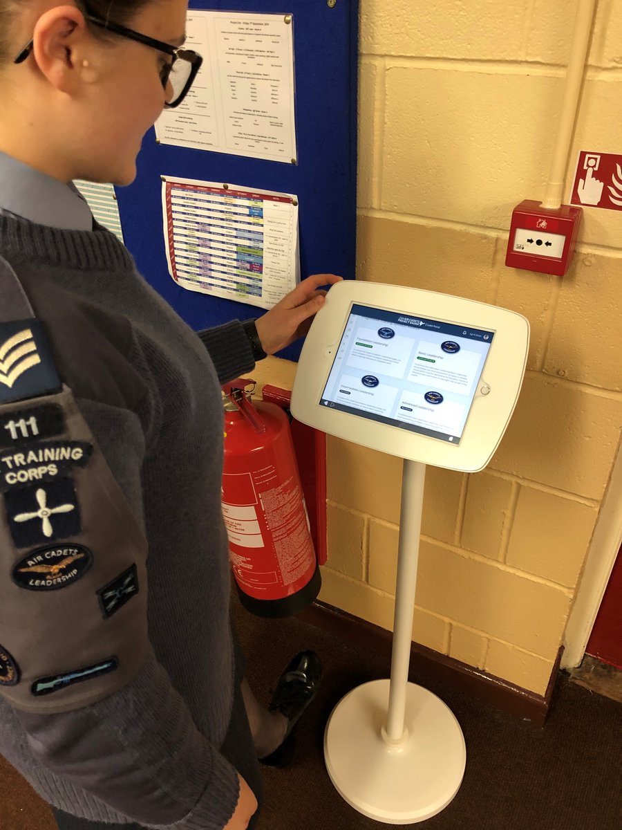 Cadet Sergeant at 111 Squadron using new iPad station
