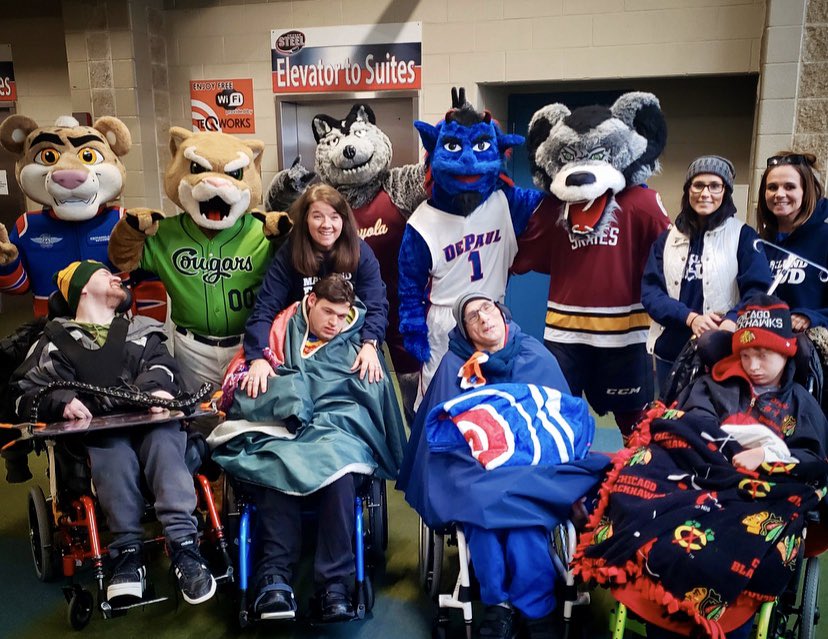 MarklundCharity's tweet photo. The @ChicagoSteel game on “Mascot day” at @FoxValleyIce.  It was a big win on and off the ice for everyone. Thank you to the crew and players from the Chicago steel organization for treating our residents and staff to such an outstanding day. GO STEEL!🏒❤️🖤 #wearesteel https://t.co/bztQliGusq
